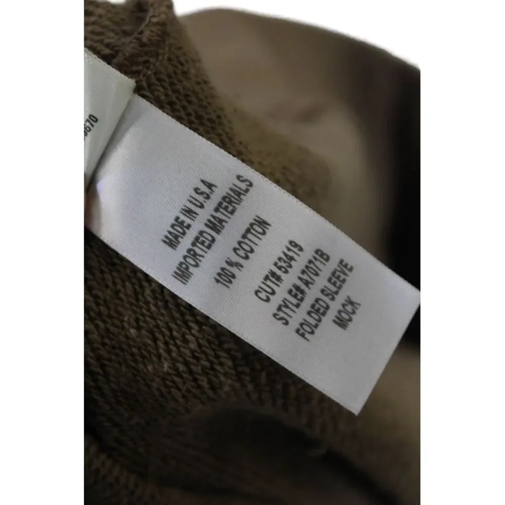 Agolde Womens Cotton Crew Neck Striped Balloon Sleeve Sweatshirt Brown Size XS